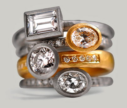 Gold and silver rings