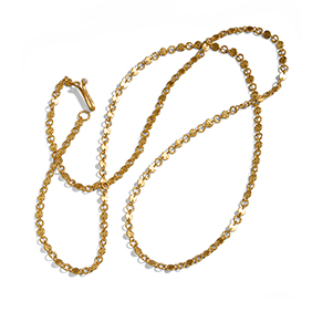 Long hammered disc necklace