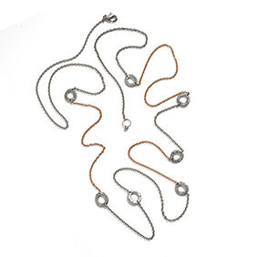 Hammered disc long necklace