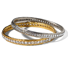 Rose cut diamond bangles