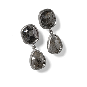 Natural flawed diamond earrings