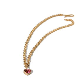 Heart shaped ruby necklace