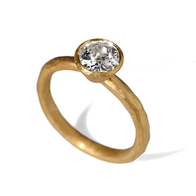 Round old cut diamond ring