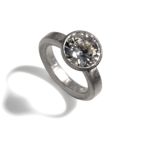 platinum old cut diamond ring