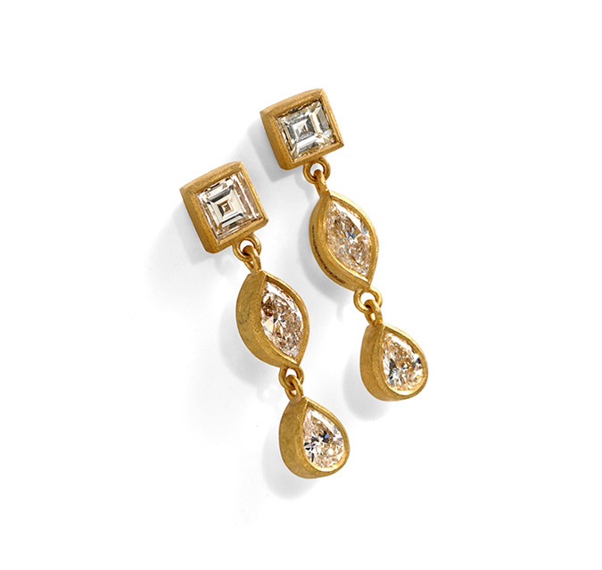 Gold and Diamond Earrings 