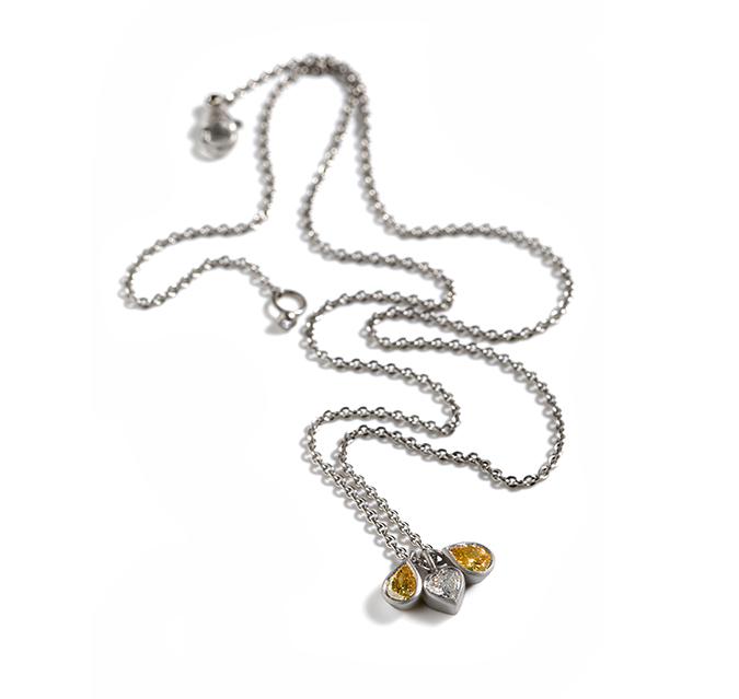 Platinum charm necklace