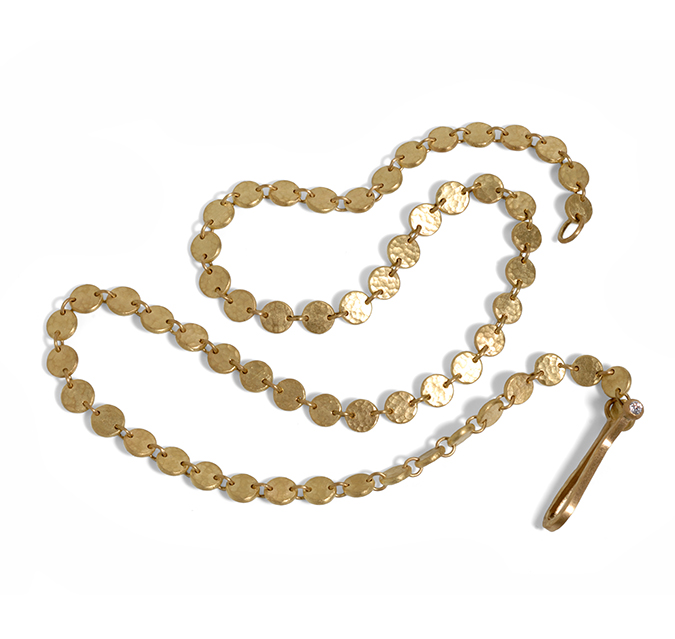 18ct gold disc necklace