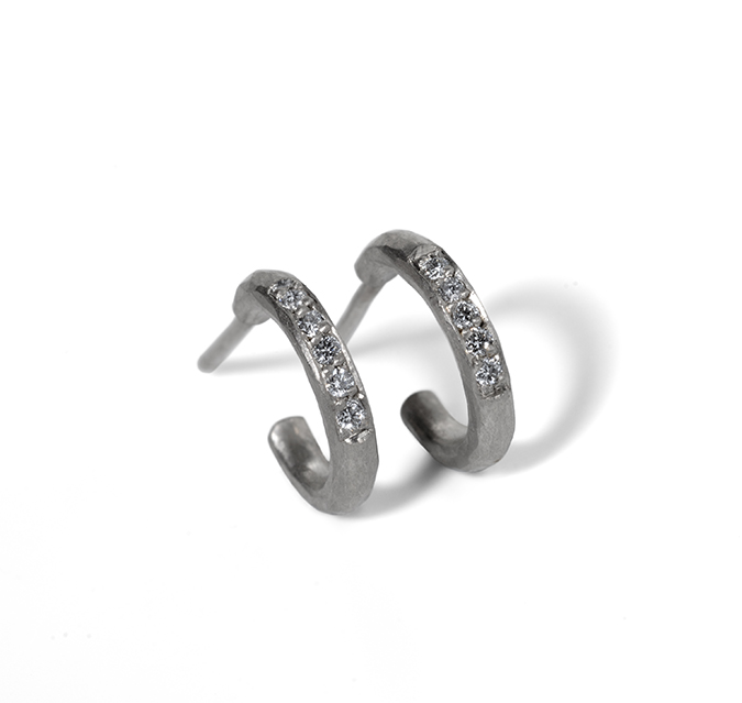 Platinum hoop earrings