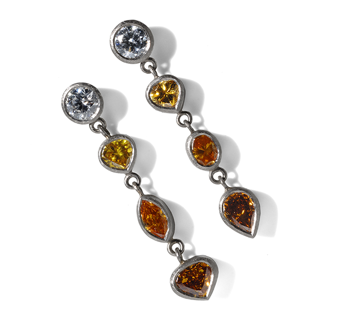 Fancy cut diamond earrings