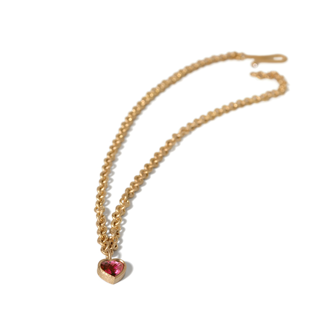 Heart shaped ruby necklace